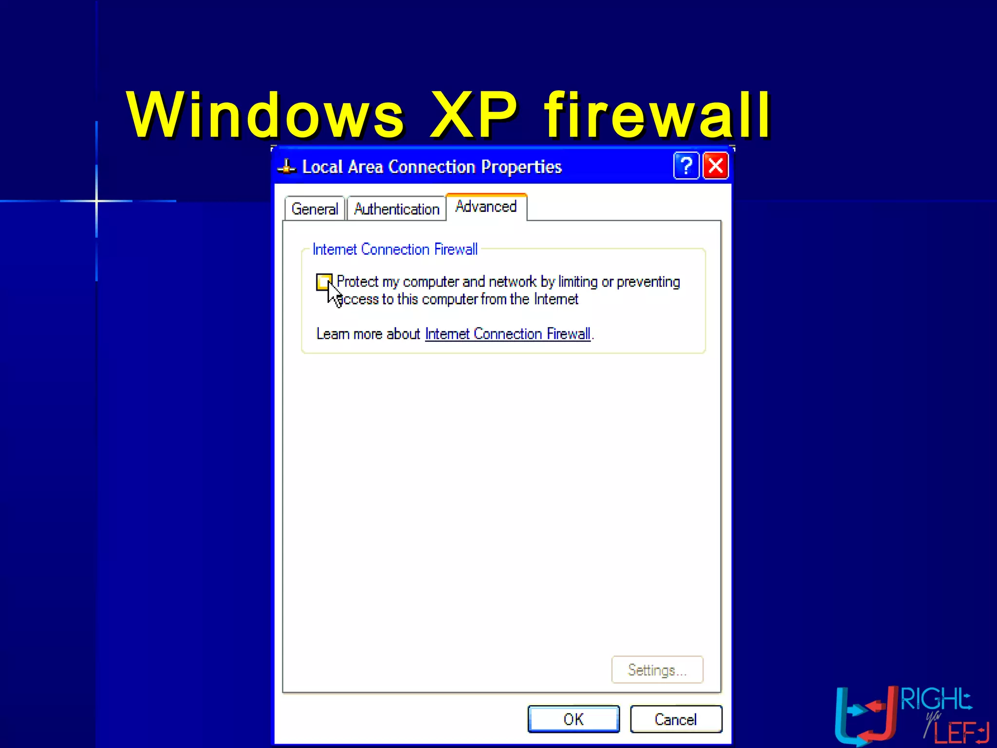 Windows XP firewallWindows XP firewall
 