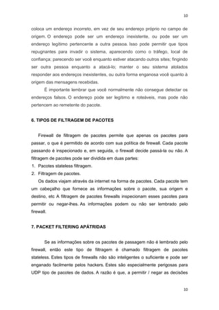 Firewall baseado em pacotes