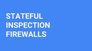 STATEFUL
INSPECTION
FIREWALLS
 