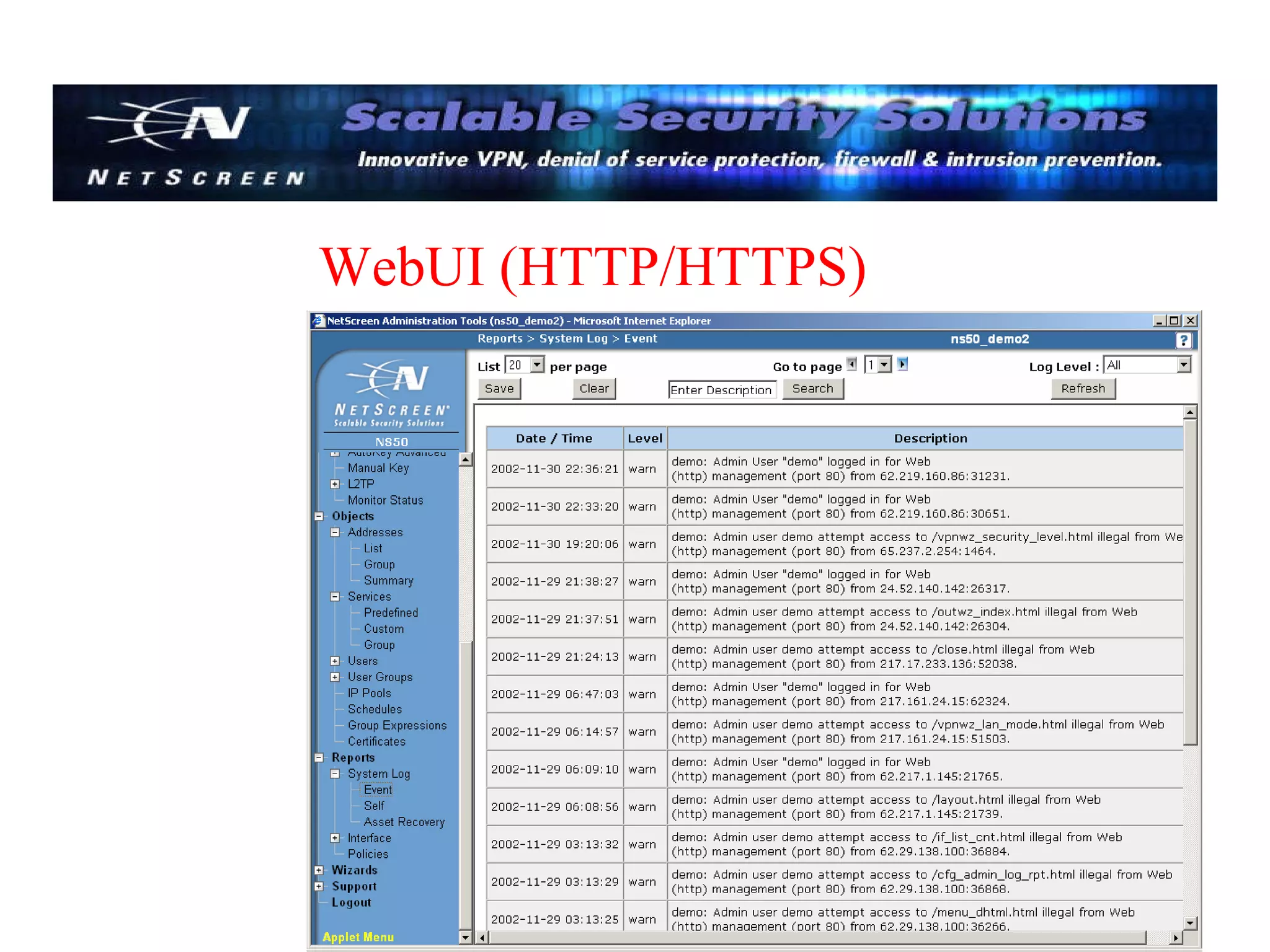 WebUI (HTTP/HTTPS) 