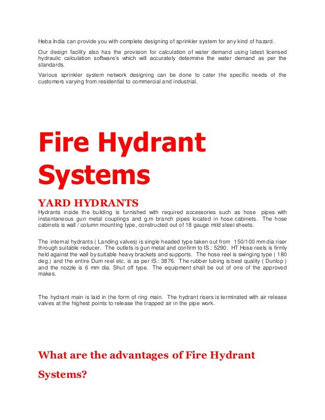 Fire Hydrant System Design Calculation In India Captions Beautiful