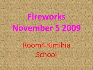 Fireworks November 5 2009 Room4 Kimihia School 