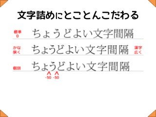 文字詰めにとことんこだわる
 