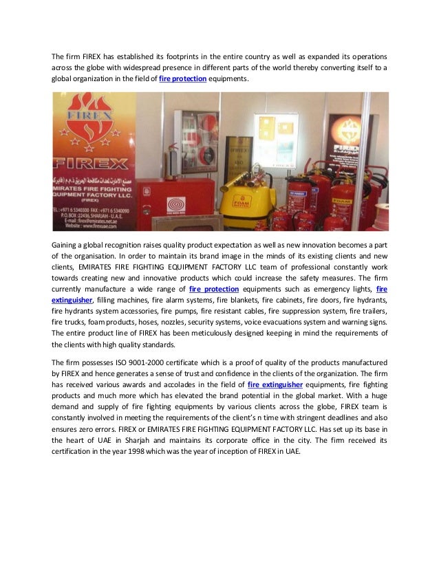 Firex the rise of national fire safety equipment manufacturer to a global manufacturer in 14 years