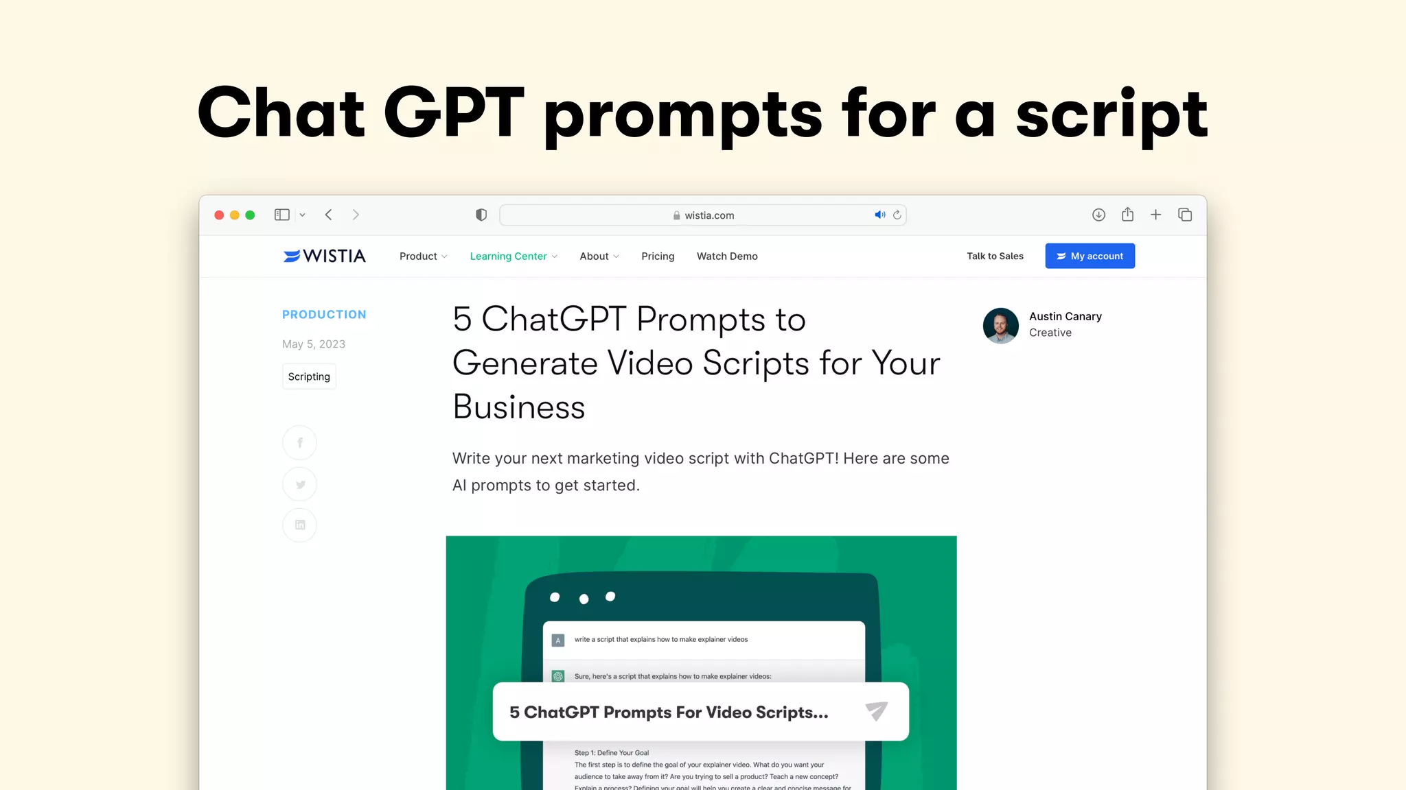 Chat GPT prompts for a script
 
