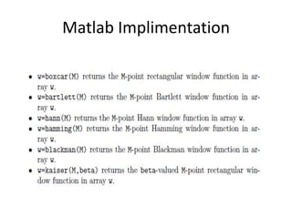 Matlab Implimentation