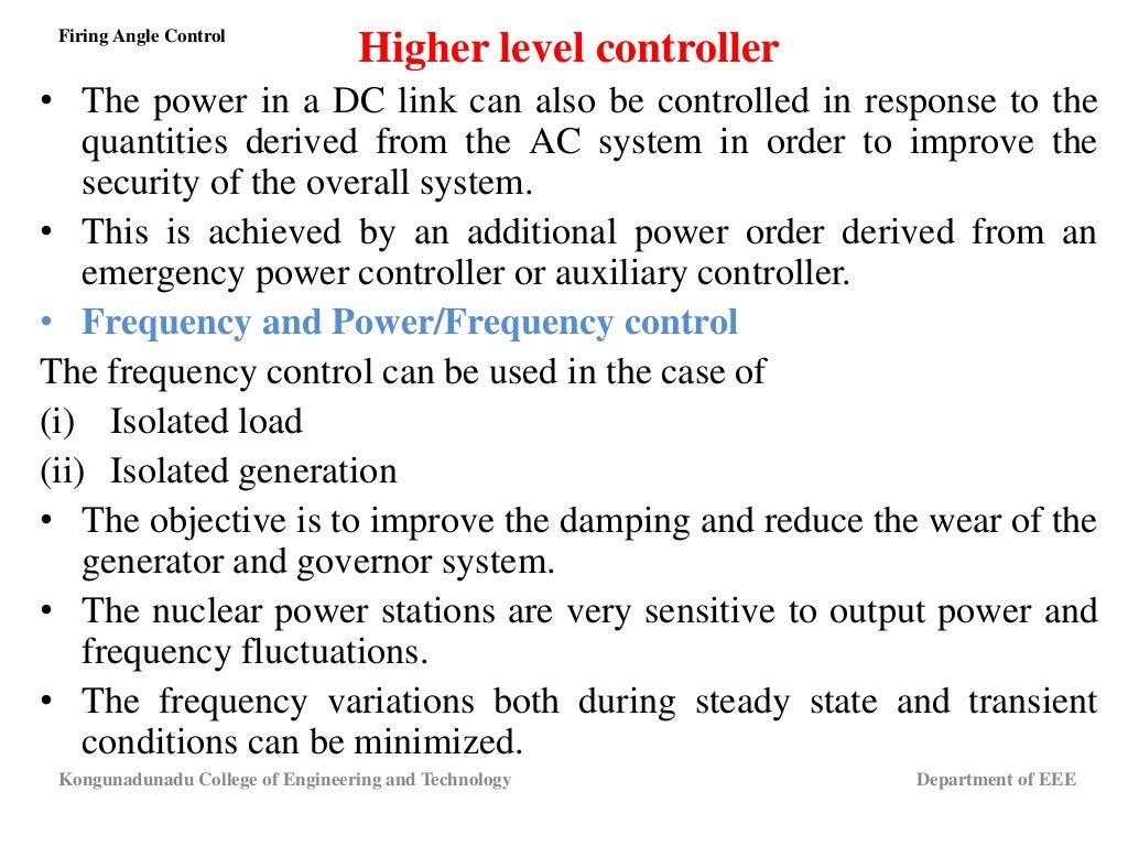 Firing angle control