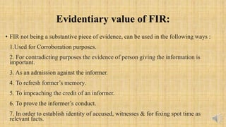 Fir & it’s evidentiary value | PPTX