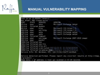 MANUAL VULNERABILITY MAPPING
7
 