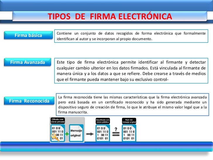 Resultado de imagen para tipos de firmas digitales