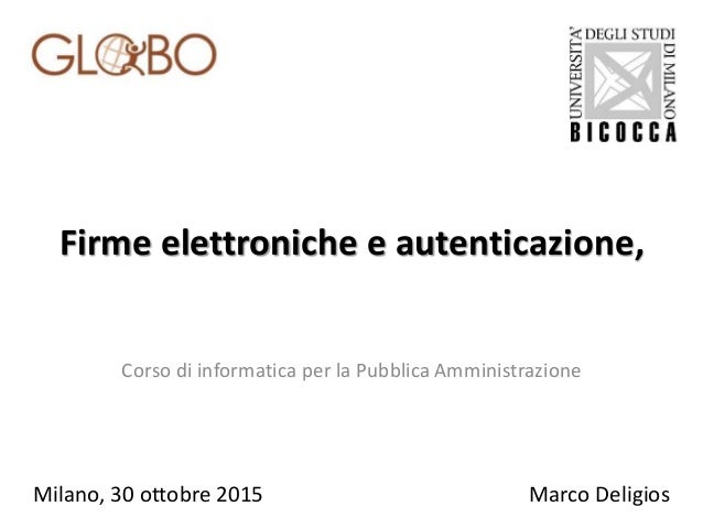 Firma Elettronica E Autenticazione