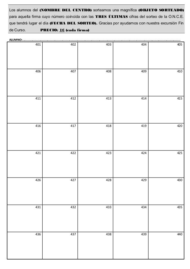 Formato De Rifa 100 Numeros ouiluv