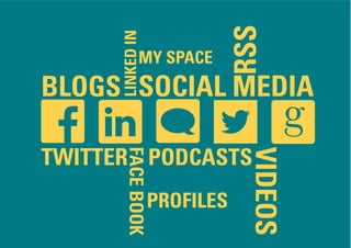 LINKEDIN
MY SPACE
BLOGS SOCIAL MEDIA
TWITTER
FACEBOOK
RSS
PROFILES
VIDEOS
PODCASTS
 