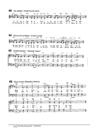 Reuniões de grupo JEF – 2010/2011
73
 