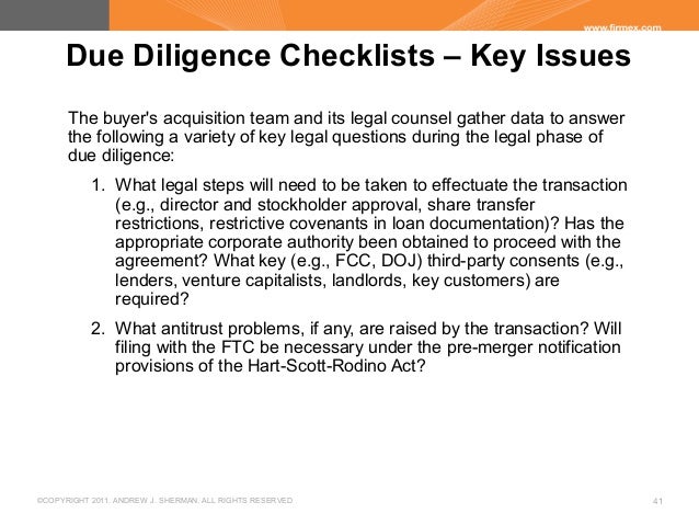 operational due diligence report example