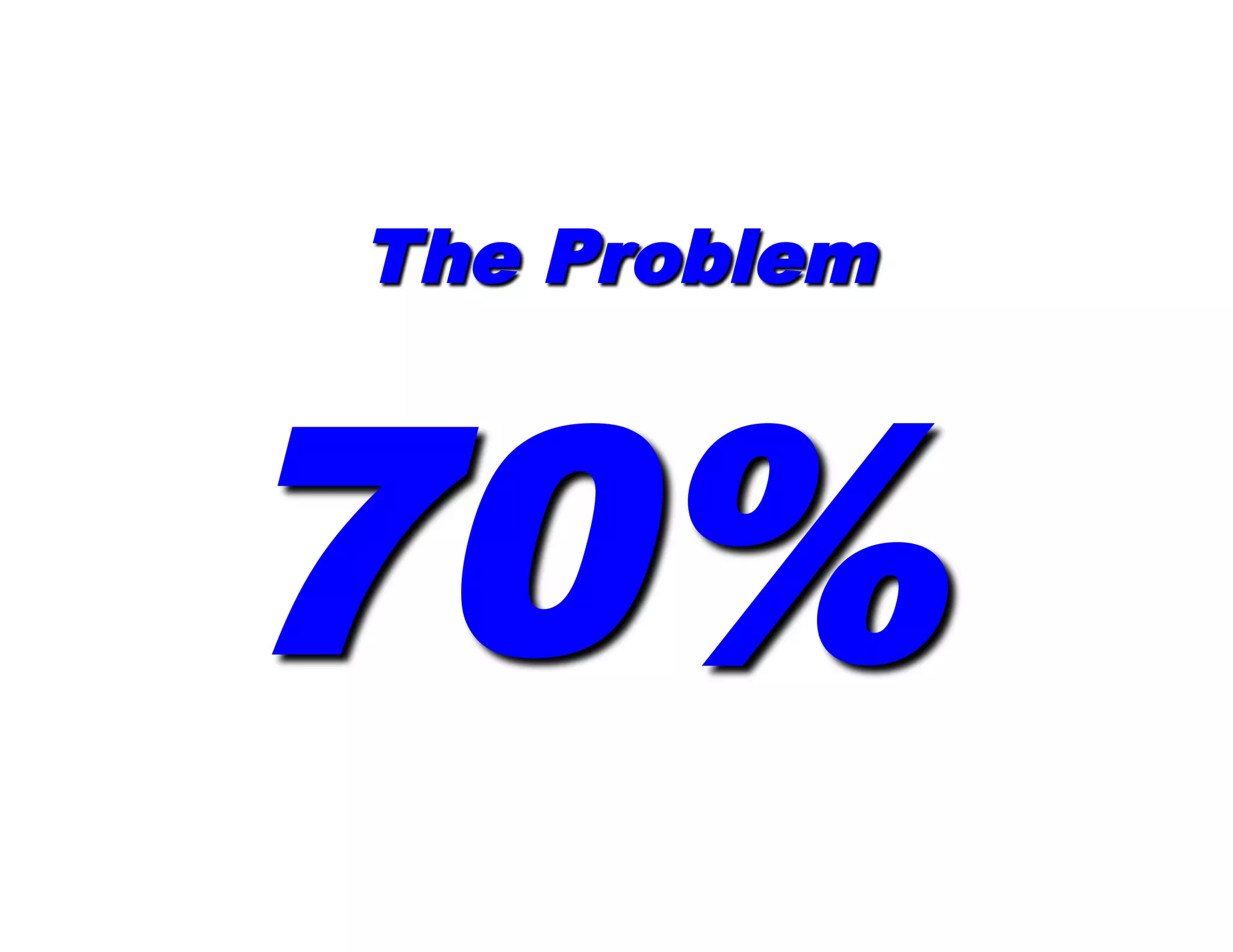 The Problem
70%
 