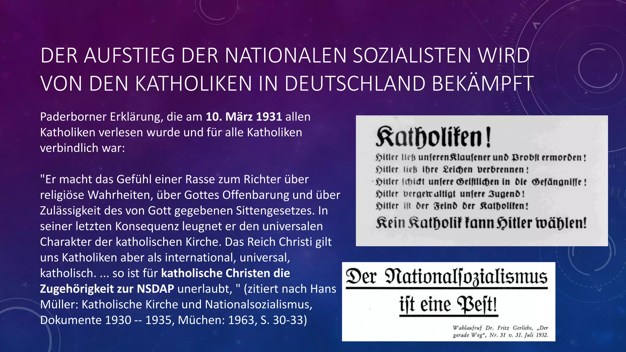Kirche In Der Ns-zeit Zusammenfassung Katholische Kirche in der NS Zeit. Papst Pius und Hitler. | PPT