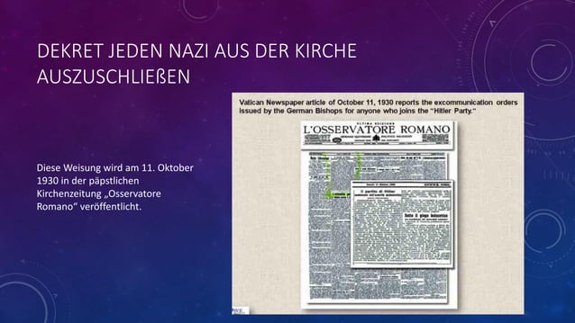 Kirche In Der Ns-zeit Zusammenfassung Katholische Kirche in der NS Zeit. Papst Pius und Hitler. | PPT