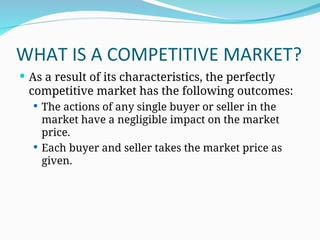 Competitive Market System Understanding Firms in Competitive Markets: Profit Maximization and ...