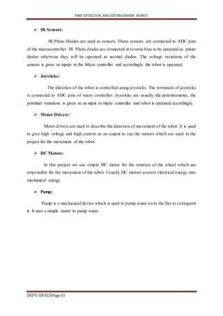 Fire Detector And Extinguisher Robot- Project Report | DOCX