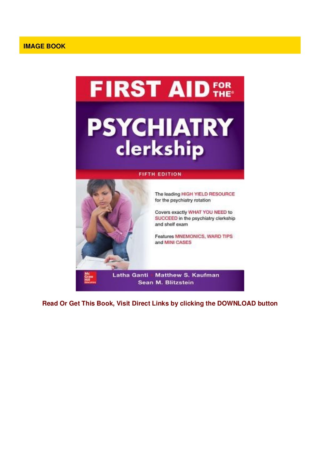 Read First Aid for the Psychiatry Clerkship, Fifth Edition Ebook