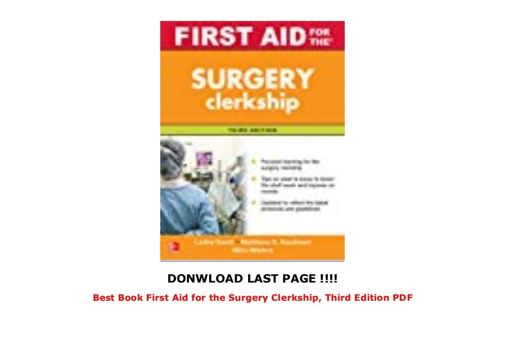 Best Book First Aid for the Surgery Clerkship, Third Edition Epub
