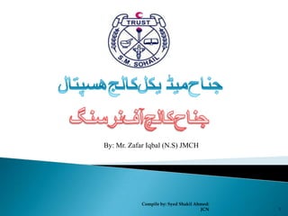 Compile by: Syed Shakil Ahmed:
JCN 1
By: Mr. Zafar Iqbal (N.S) JMCH
 