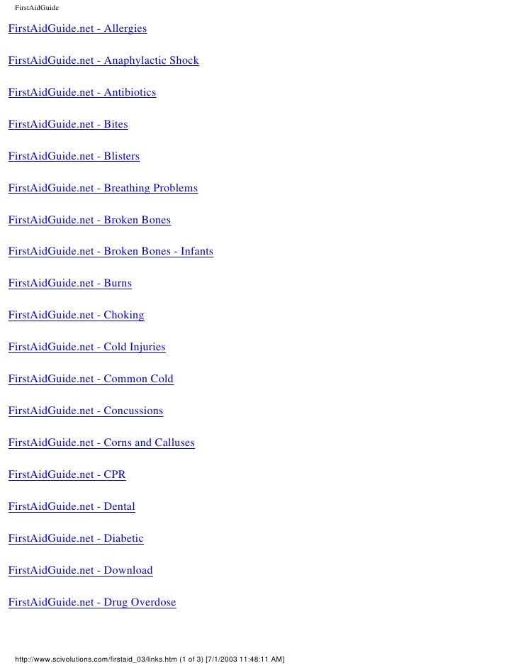 first aid medicine list