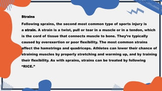Strains Sports Injuries FIRST-AID-L1.pptxasasasassssssssssssssssssssssssss | PPTX