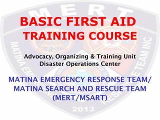 Basic First Aid training Course for the beginners | PPTX