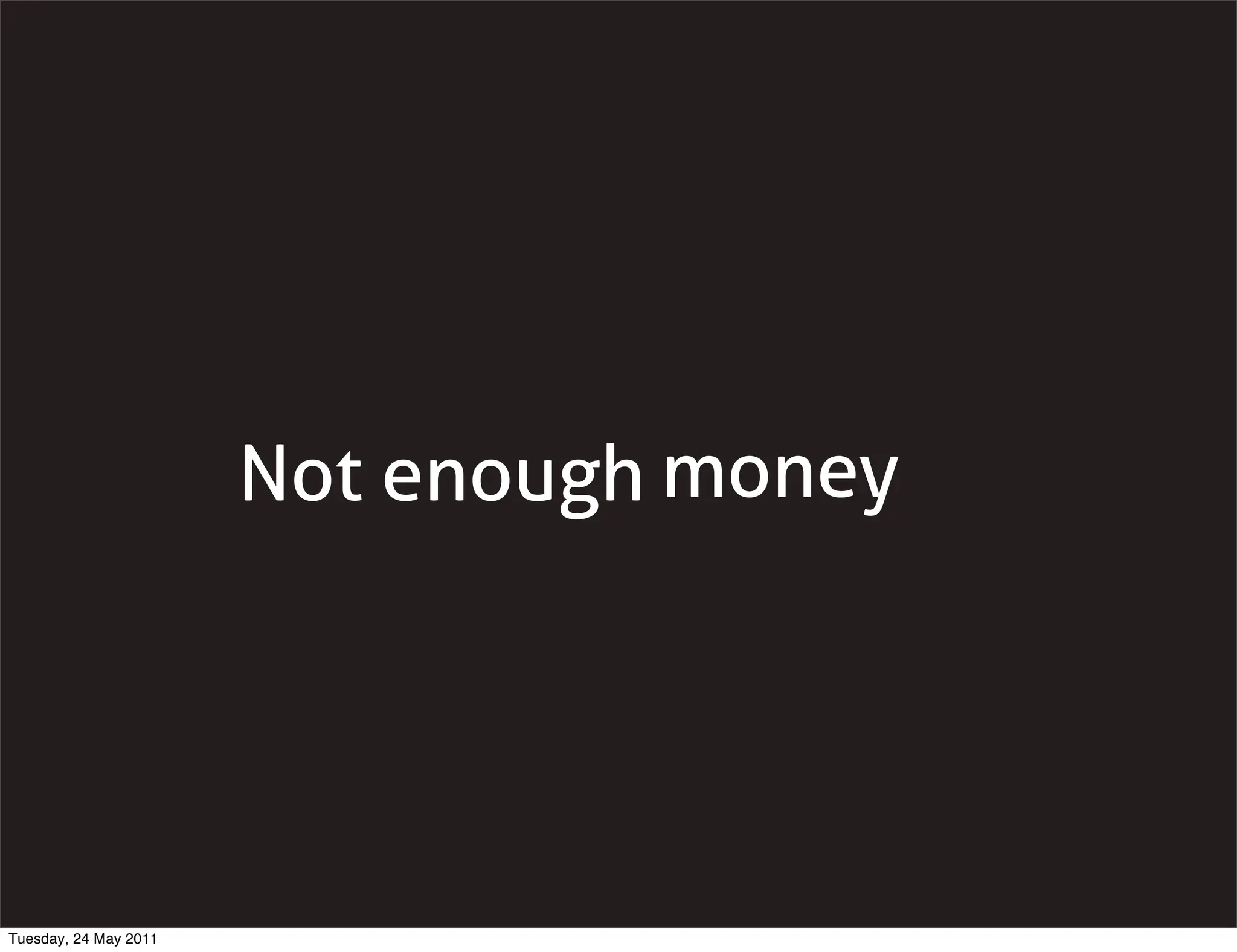 Not enough money




Tuesday, 24 May 2011
 