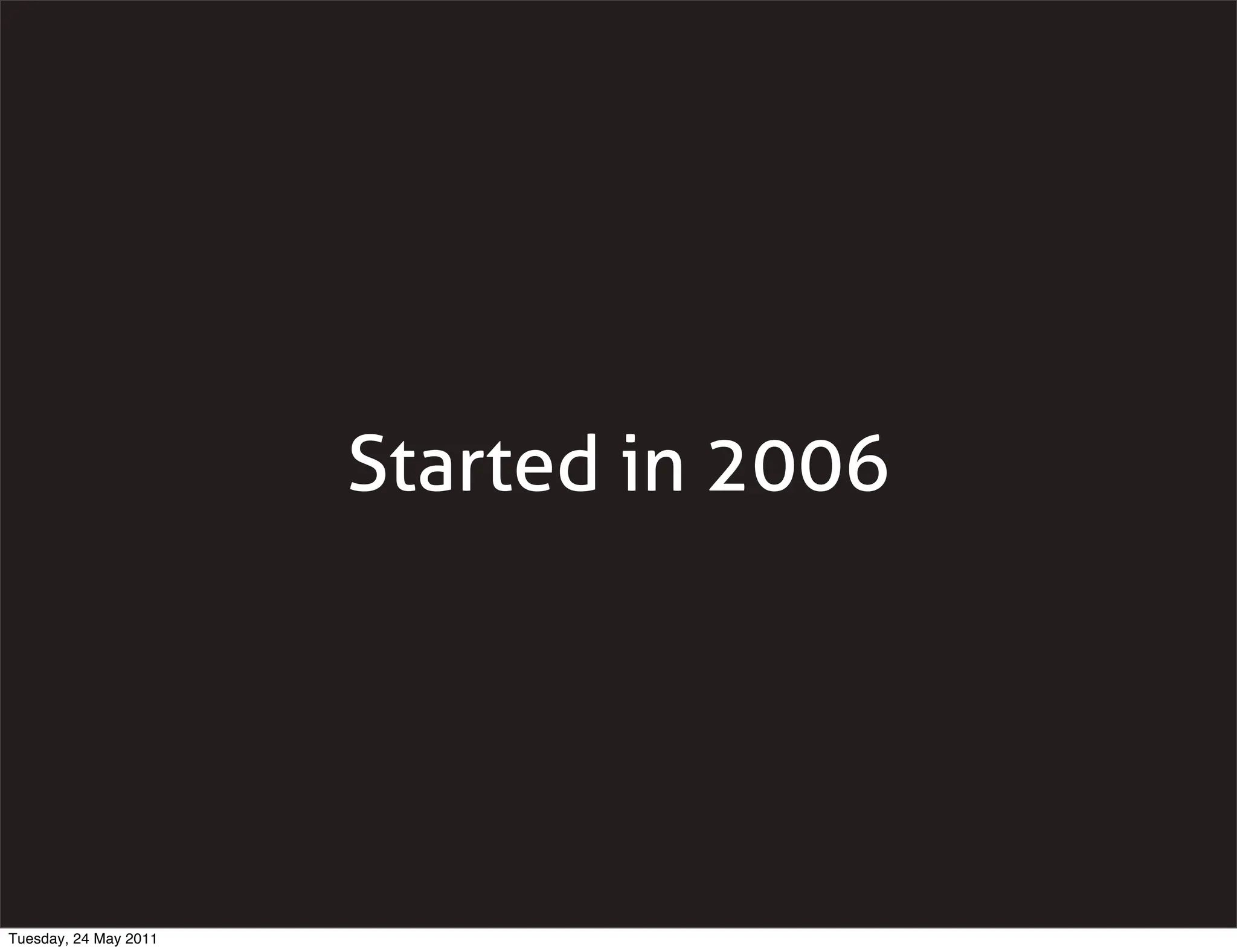 Started in 2006




Tuesday, 24 May 2011
 