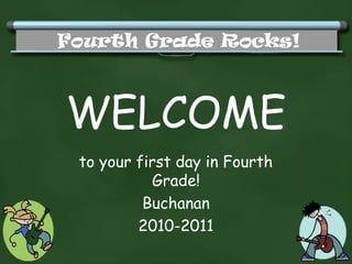 WELCOME
to your first day in Fourth
           Grade!
         Buchanan
        2010-2011
 