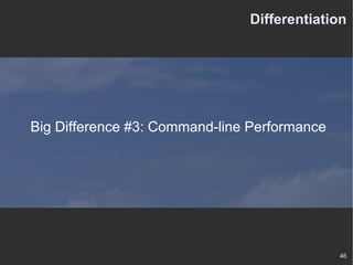 Differentiation Big Difference #3: Command-line Performance 