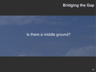 Bridging the Gap Is there a middle ground? 