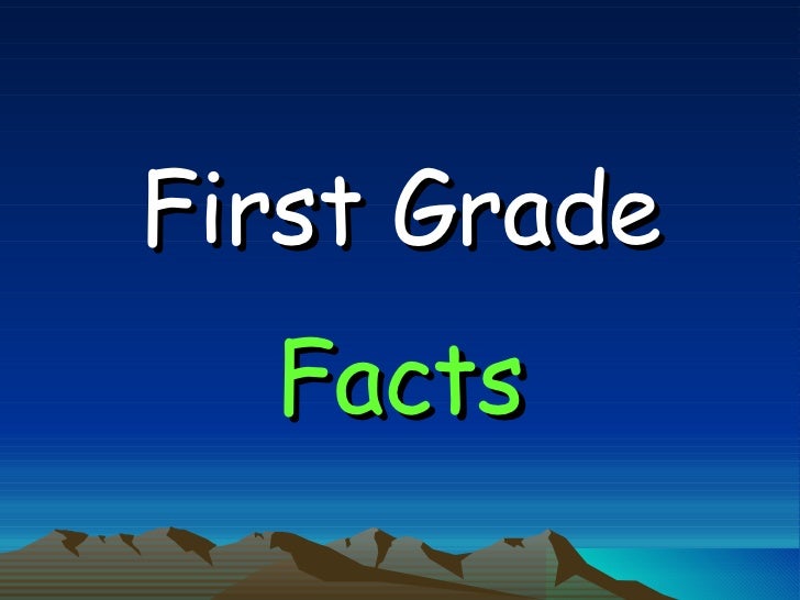 First Grade Math Facts