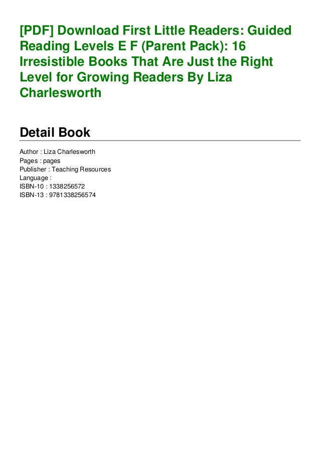 Pdf Download First Little Readers Guided Reading Levels E F Pare