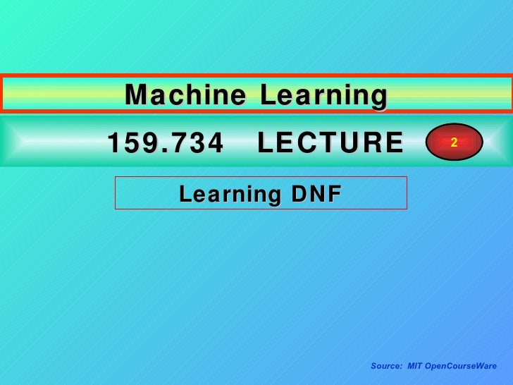 opencourseware machine learning