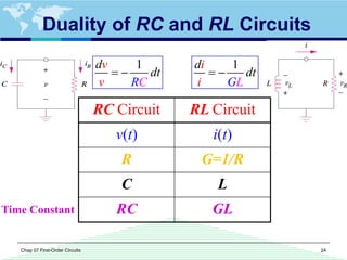 First Order Rl And Rc Circuits First order circuits | PDF
