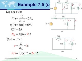 First order circuits | PDF