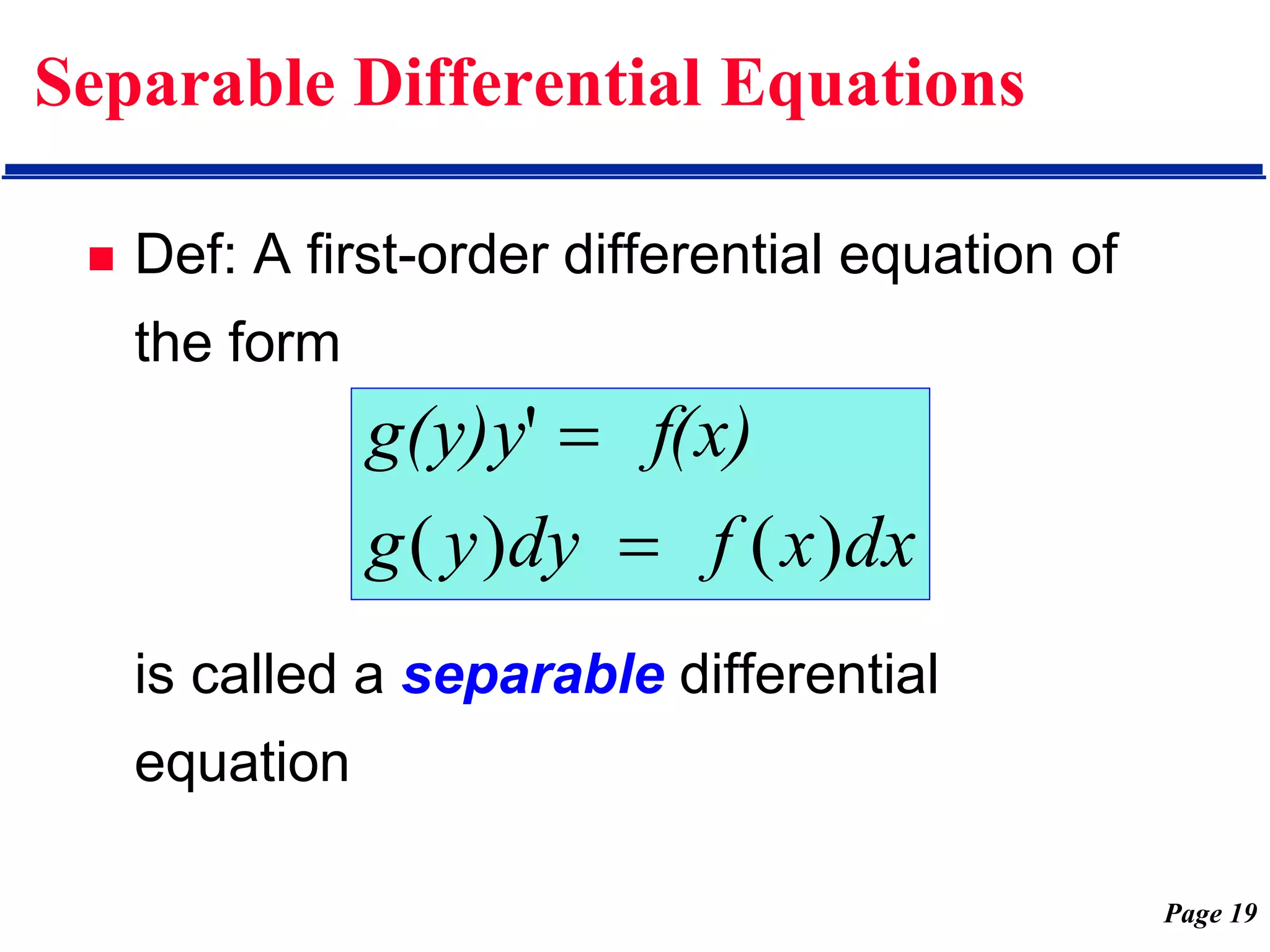 First order differential equations | PPT