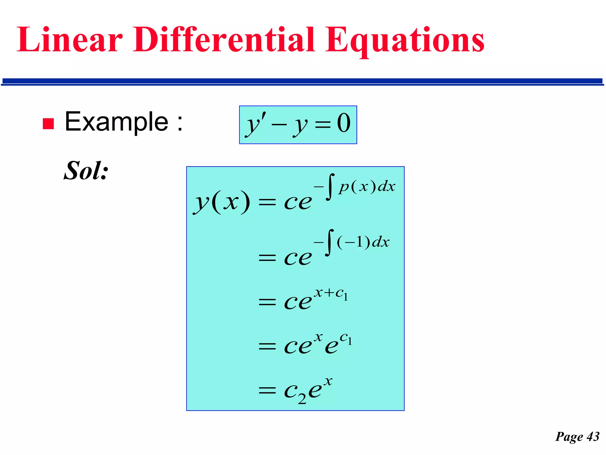 First order differential equations | PPT