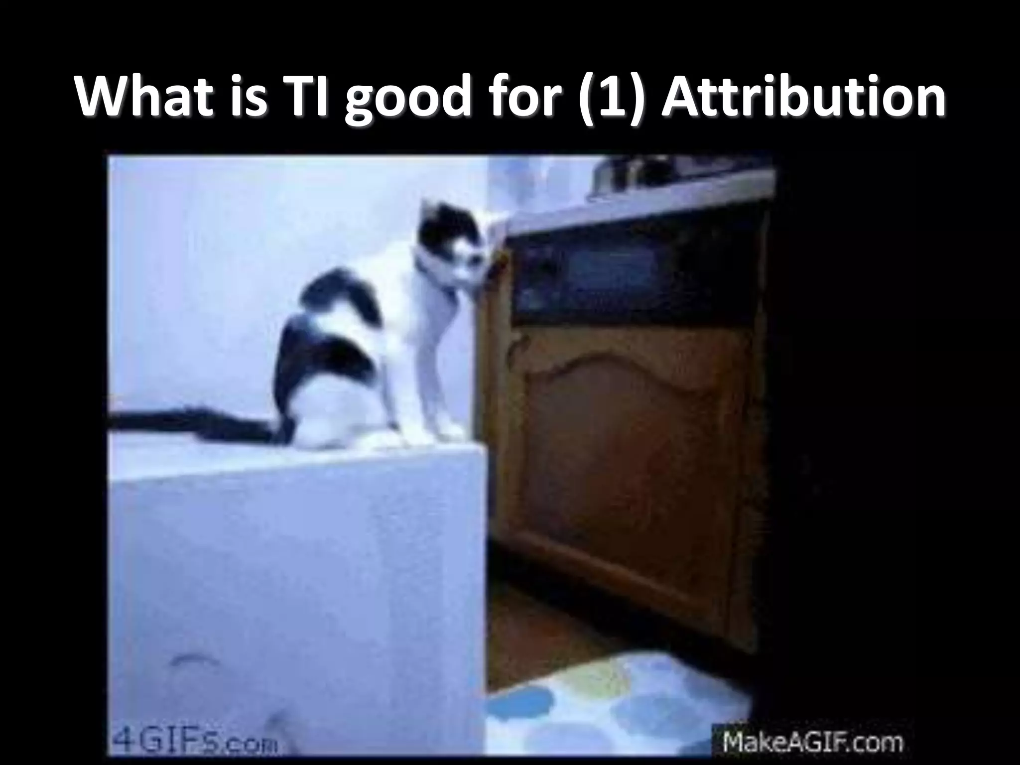 What is TI good for (1) Attribution
 