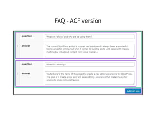 FAQ - ACF version
 