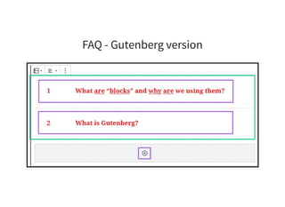 FAQ - Gutenberg version
 