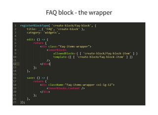 FAQ block - the wrapper
 