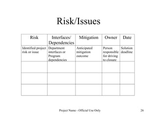 Risk/Issues 