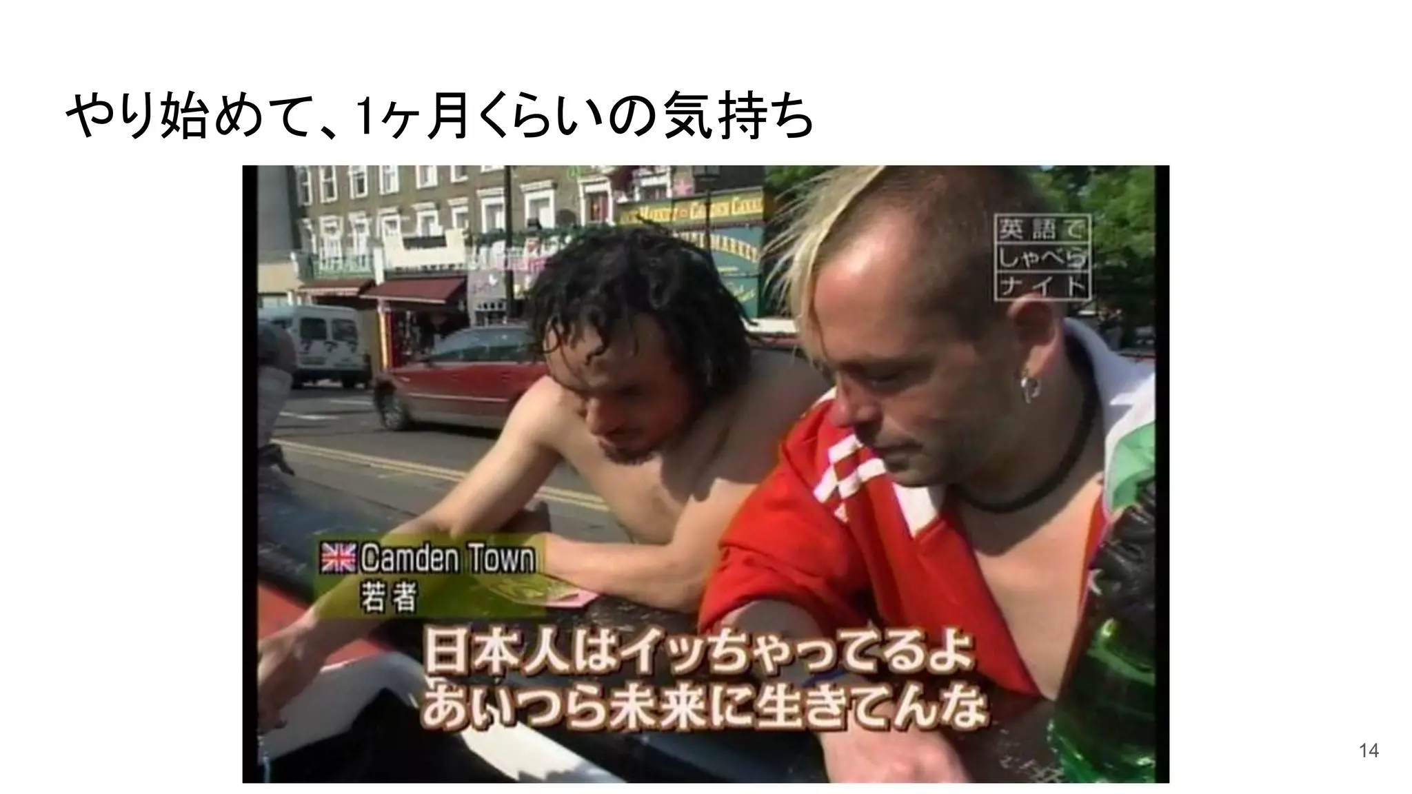 やり始めて、1ヶ月くらいの気持ち 
14
 