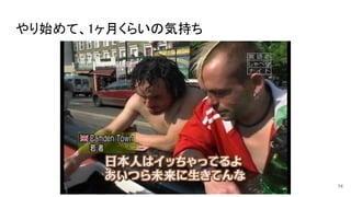 やり始めて、1ヶ月くらいの気持ち 
14
 