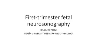 First-trimester fetal
neurosonography
DR.BAHRİ YILDIZ
MERSİN UNIVERSITY OBSTETRY-AND GYNECOLOGY
 